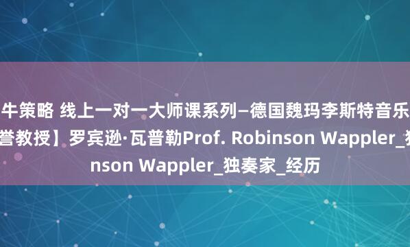 珺牛策略 线上一对一大师课系列—德国魏玛李斯特音乐学院【圆号名誉教授】罗宾逊·瓦普勒Prof. Robinson Wappler_独奏家_经历